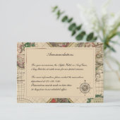 旧式な旧世界の地図の結婚式の挿入物 エンクロージャーカード (スタンド正面)