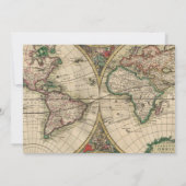 旧式な旧世界の地図の結婚式招待状 招待状 (裏面)