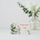 旧式な時計および鳥の名刺 名刺 (スタンド正面)