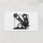 旧式な時計が付いている名刺 名刺 (裏面)