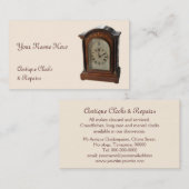 旧式な時計のクリームの名刺 名刺 (正面/裏面)