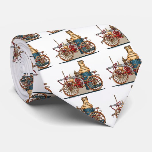 旧式な普通消防車の蒸気のPumperのタイ ネクタイ (ロール)