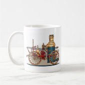 旧式な普通消防車の蒸気のPumperのマグ コーヒーマグカップ (左)