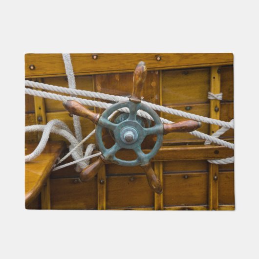 旧式な木のボート ドアマット (正面)
