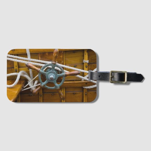 旧式な木のボート ラゲッジタグ (正面横)