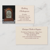 旧式な木のマントルピースの時計 名刺 (正面/裏面)