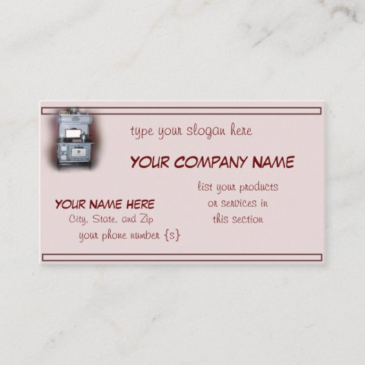 旧式な木はCookstoveカスタマイズ 名刺 (正面)