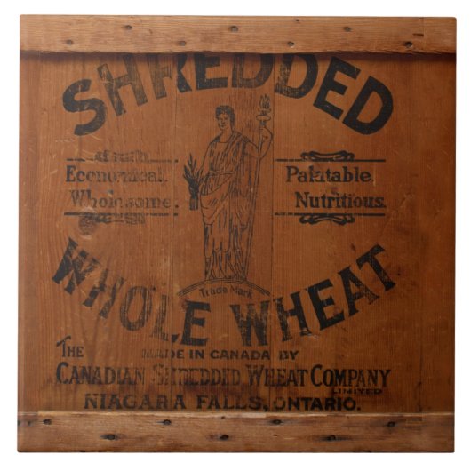 旧式な木製の木枠の荷箱の寸断されたムギ タイル (正面)