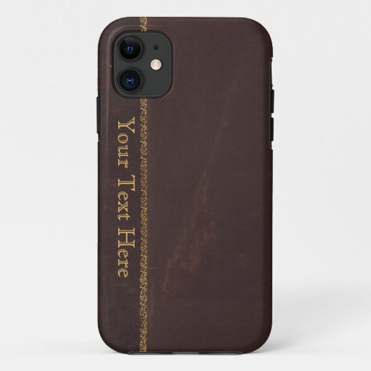 旧式な本のフェイクな革、ヴィンテージのレトロの一見 Case-Mate iPhoneケース (裏面)