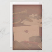 旧式な机の文房具の密封された手紙 便箋 (正面/裏面)