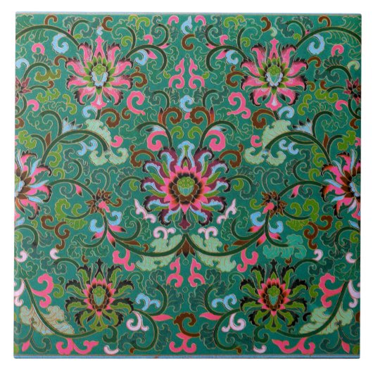 旧式な東洋の花のセラミックタイル タイル (正面)