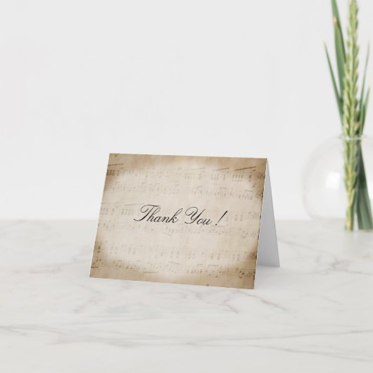 旧式な楽譜のサンキューカード サンキューカード (正面)