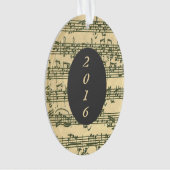 旧式な楽譜のBachの原稿カスタム年 オーナメント (正面)