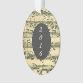 旧式な楽譜のBachの原稿カスタム年 オーナメント (正面)
