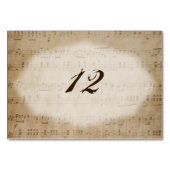 旧式な楽譜2テーブル数プレイスカード テーブルナンバー (裏面)