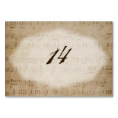 旧式な楽譜3テーブル数プレイスカード テーブルナンバー (裏面)