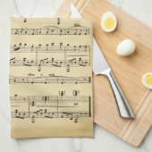 旧式な楽譜 キッチンタオル (四つ折り)