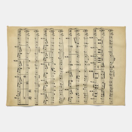 旧式な楽譜 キッチンタオル (横)