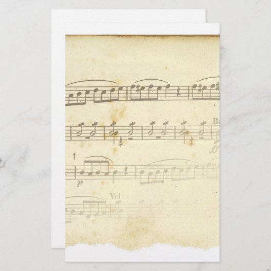 旧式な楽譜 便箋 (正面/裏面)