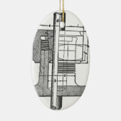 旧式な機械用具エンジニア セラミックオーナメント (右)