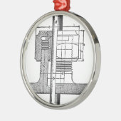 旧式な機械用具エンジニア メタルオーナメント (左)