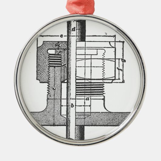 旧式な機械用具エンジニア メタルオーナメント (正面)