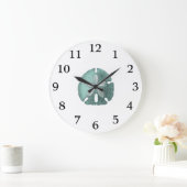 旧式な海の砂ドルのイラストレーション ラージ壁時計 (ホーム)