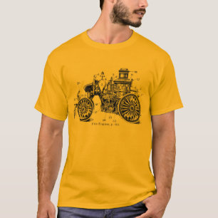 旧式な消防車のワイシャツ Tシャツ