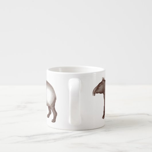 旧式な版木、銅版、版画からのマライ区かアジアバク エスプレッソカップ (裏面)