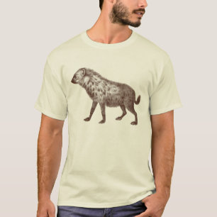 旧式な版木、銅版、版画に基づくハイエナのTシャツ Tシャツ
