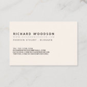 旧式な白|の最小主義のクラシックなプロフェッショナル 名刺 (裏面)