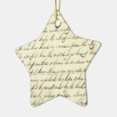 旧式な短命なものの筆記体の書道の原稿の詩歌 セラミックオーナメント (左)