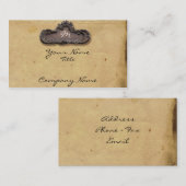 旧式な羊皮紙および黄銅のプラクの名刺 名刺 (正面/裏面)