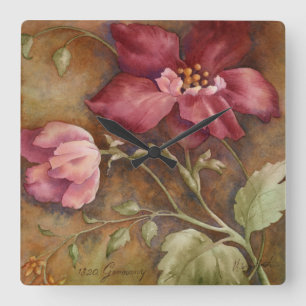 旧式な美しいI スクエア壁時計