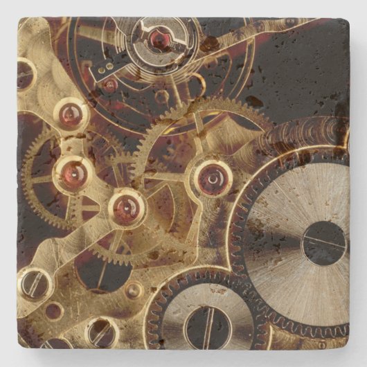 旧式な腕時計のメカニズム ストーンコースター (正面)