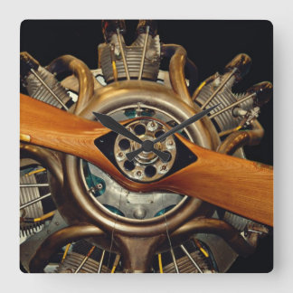 旧式な航空機 スクエア壁時計