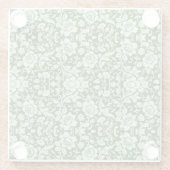 旧式な花のダマスク織 ガラスコースター (裏面)