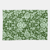 旧式な花のダマスク織 キッチンタオル (横)