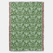 旧式な花のダマスク織 スローブランケット (正面縦)