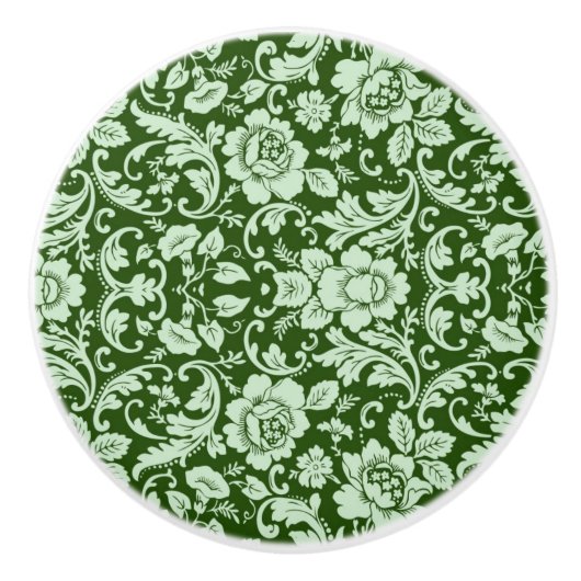 旧式な花のダマスク織 セラミックノブ (正面)