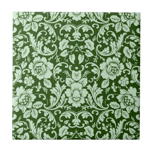 旧式な花のダマスク織 タイル (正面)