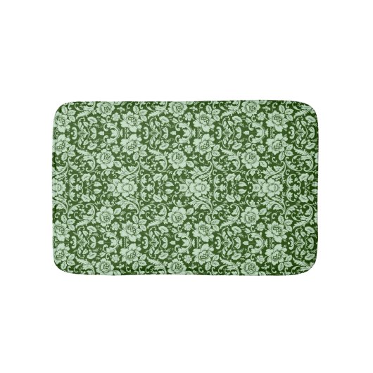 旧式な花のダマスク織 バスマット (正面)