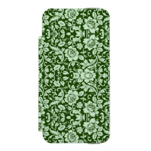 旧式な花のダマスク織 iPhone SE/5/5sウォレットケース