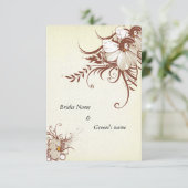 旧式な花柄3.5" x 5"結婚式招待状カード 招待状 (スタンド正面)