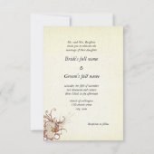 旧式な花柄3.5" x 5"結婚式招待状カード 招待状 (裏面)
