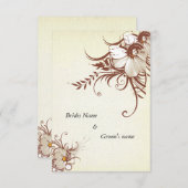 旧式な花柄3.5" x 5"結婚式招待状カード 招待状 (正面/裏面)