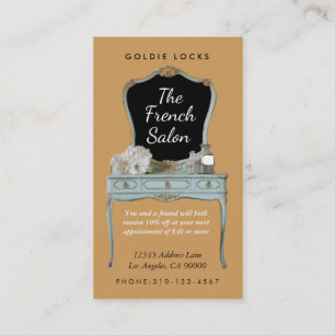 旧式な虚栄心の毛の化粧のサロンの名刺 紹介カード