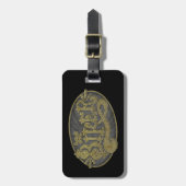 旧式な西部のバイクもしくは自転車に乗る人 ラゲッジタグ (正面縦)