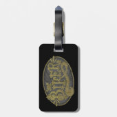 旧式な西部のバイクもしくは自転車に乗る人 ラゲッジタグ (裏面縦)