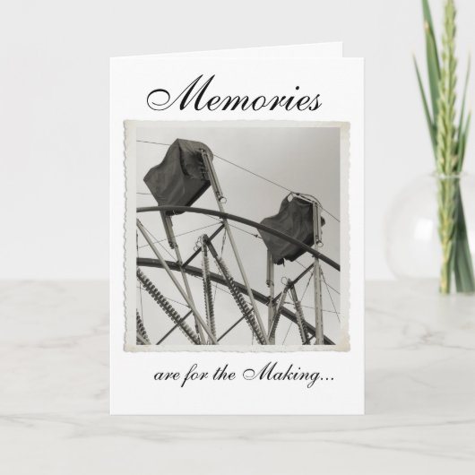 旧式な観覧車のカスタムな挨拶状 カード (正面)